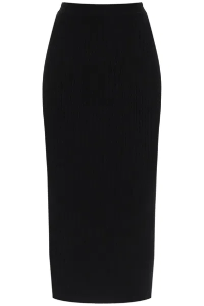 Alexander Mcqueen Knit Pencil Skirt In Black