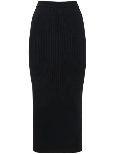ALEXANDER MCQUEEN RIBBED-KNIT PENCIL SKIRT