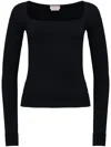 Alexander Mcqueen Square-neck Knitted Top In Black