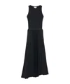 Alexander Mcqueen Ribbed-knit Cotton Midi Dress In Black