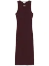 Alexander Mcqueen Ribbed Midi Dress In Red
