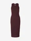 Alexander Mcqueen Ribbed Midi Dress In Red