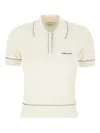 Alexander Mcqueen White Polo Shirt With Classic Collar And Logo Lettering Embroidery On The Front In Viscose Woman