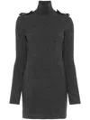 Alexander Mcqueen Alexander Mc Queen Ribbed Mini Dress In Grey