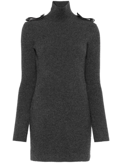 ALEXANDER MCQUEEN RIBBED ROLL-NECK MINI DRESS