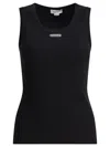 Alexander Mcqueen Ribbed Sleeveless Top With Fitted Silhouette In Black