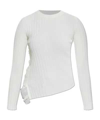 ALEXANDER MCQUEEN ALEXANDER MCQUEEN RIBBED-KNIT ASYMMETRIC TOP