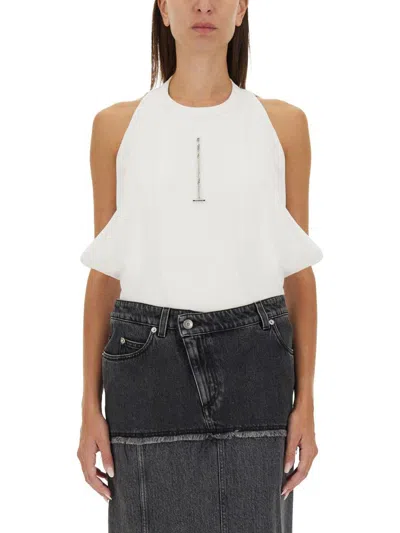 Alexander Mcqueen Ribbed Tank Top In White