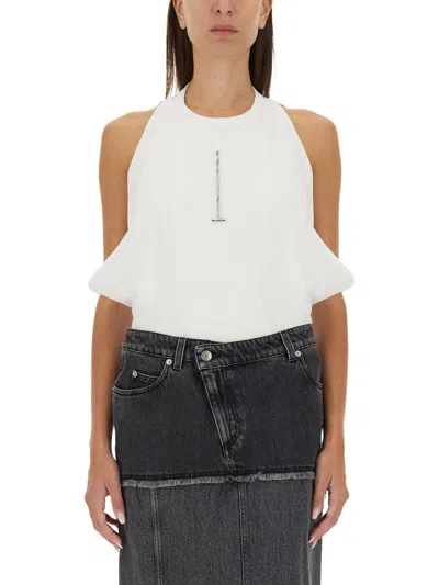 Alexander Mcqueen Ribbed Tank Top In White
