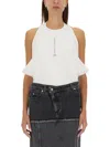 Alexander Mcqueen Alexander Mc Queen Ribbed Top In White