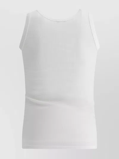 Alexander Mcqueen Ribbed Texture Sleeveless Tops Collection In White