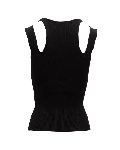 Alexander Mcqueen Ribbed Viscose Tank Top In Black