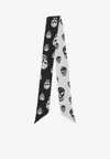 Alexander Mcqueen Rectangular Scarf Two Tone Skull Motif In White