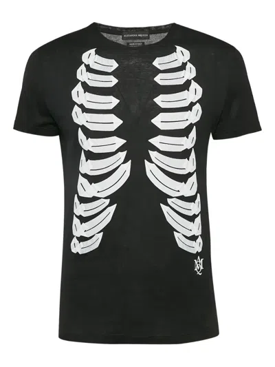 Pre-owned Alexander Mcqueen Ribcage Graphic-print T-shirt