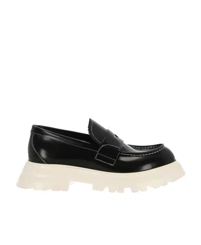 Alexander Mcqueen Ridged-rubber Sole Loafers In Black
