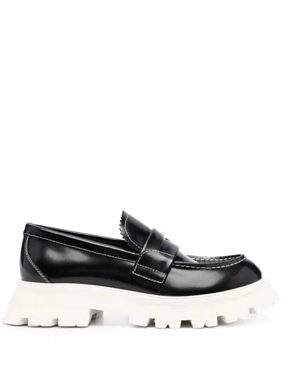 Alexander Mcqueen Ridged-rubber Sole Loafers In Black