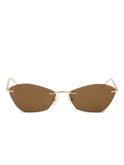 Alexander Mcqueen Rimless Sunglasses In Gold