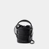 Alexander Mcqueen Logo Printed Drawstring Bucket Bag In Black