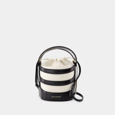 ALEXANDER MCQUEEN SAC À MAIN RISE - ALEXANDER MCQUEEN - CUIR - NOIR/IVOIRE