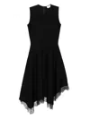 Alexander Mcqueen Asymmetric Hem Lace Trim Sleeveless Dress