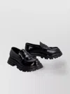 Alexander Mcqueen Brushed Leather Wander Loafers In Black
