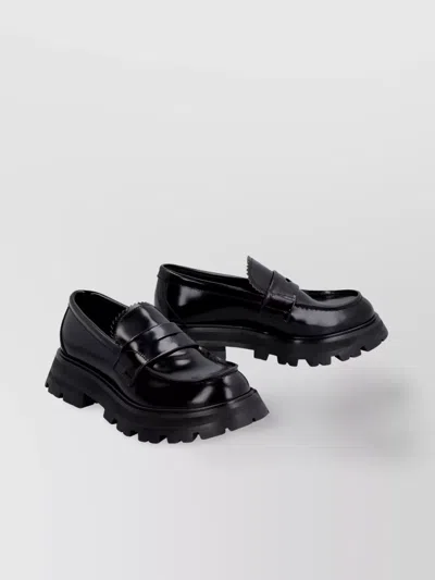 Alexander Mcqueen Roam Brushed Calfskin Chunky Sole Loafers