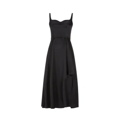 Alexander Mcqueen Asymmetric Dress In Black