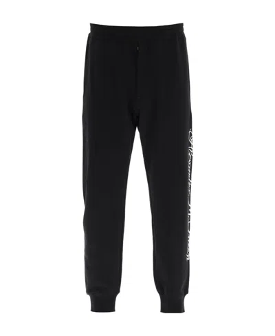 Alexander Mcqueen Rope Waist Sweatpants In Black