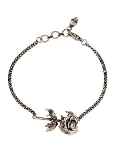 Pre-owned Alexander Mcqueen Rose Link Bracelet, 7.75" In Multicolor