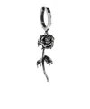 Alexander Mcqueen Rose Pendant Single Earring In Metallic