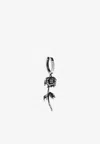 Alexander Mcqueen Rose Pendant Single Earring In Metallic