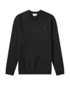 Alexander Mcqueen Round Collar Long Sleeve Sweater In Black