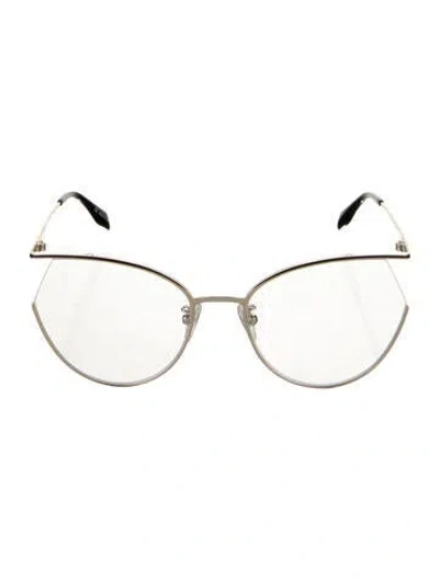 Pre-owned Alexander Mcqueen Round Eyeglasses In Black