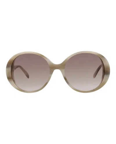 Alexander Mcqueen Round-frame Acetate Sunglasses With Saddle Nose Bridge