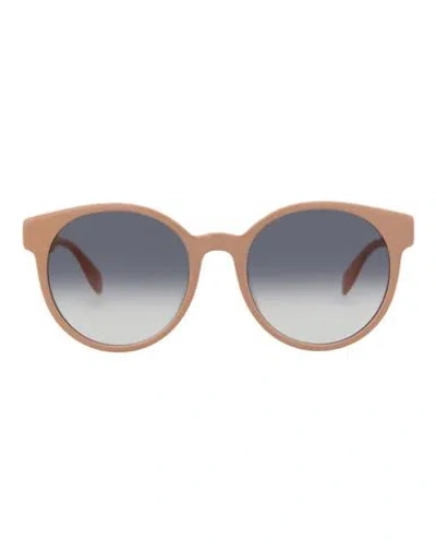 Alexander Mcqueen Round-frame Acetate Sunglasses Woman Sunglasses Pink Size 55 Acetate