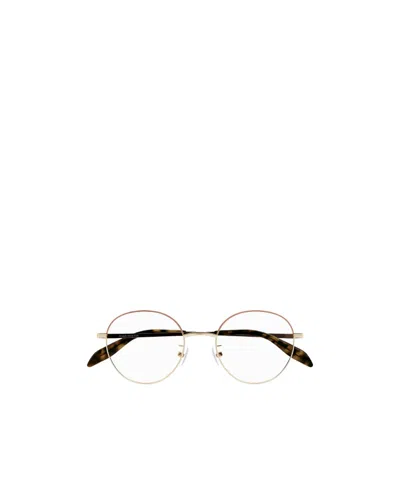 Alexander Mcqueen Round-frame Eyeglasses In White