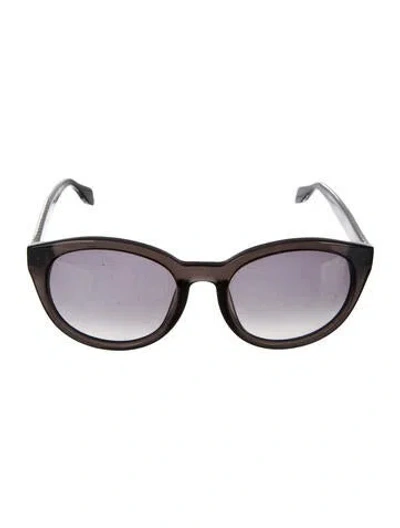 Pre-owned Alexander Mcqueen Round Gradient Sunglasses In Black