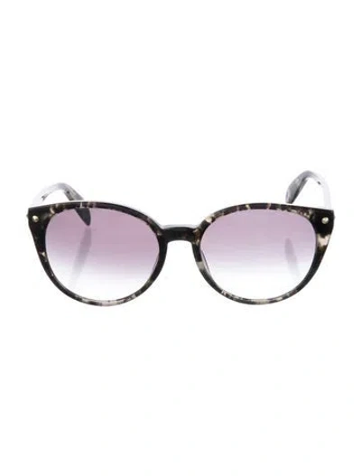 Pre-owned Alexander Mcqueen Round Gradient Sunglasses In Black