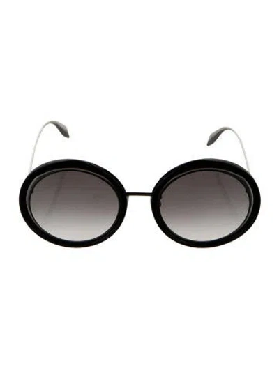 Pre-owned Alexander Mcqueen Round Gradient Sunglasses In Metallic/silver