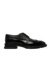 Alexander Mcqueen Round Head Lace-up Business Shoes In Black