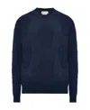 Alexander Mcqueen Round-neck Long-sleeved Sweater In Blue