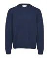 Alexander Mcqueen Round-neck Long-sleeved Sweater In Navy