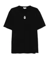 Alexander Mcqueen Mcqueen Flocked 'skull' T Shirt In Black