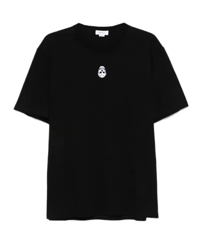 ALEXANDER MCQUEEN ALEXANDER MCQUEEN FLOCKED-SKULL CREWNECK T-SHIRT
