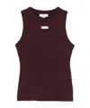 Alexander Mcqueen Logo Plaque Ribbed Tank Top In Black