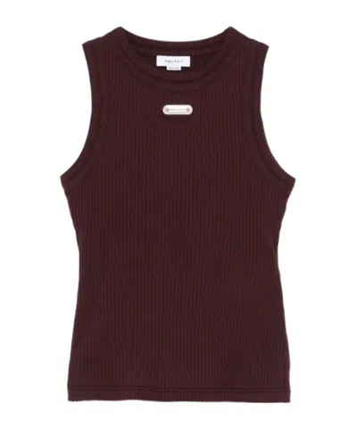 ALEXANDER MCQUEEN ALEXANDER MCQUEEN LOGO-PLAQUE RIBBED TANK TOP