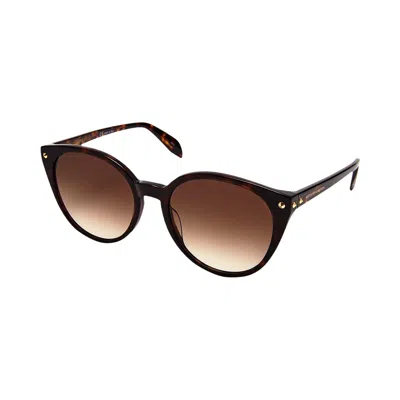 Pre-owned Alexander Mcqueen Round Sunglasses 'havana/brown' | Women's Size Onesize