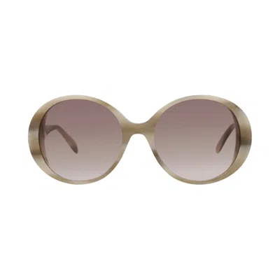 Pre-owned Alexander Mcqueen Round Sunglasses 'ivory/brown' | Cream | Women's Size Onesize In White