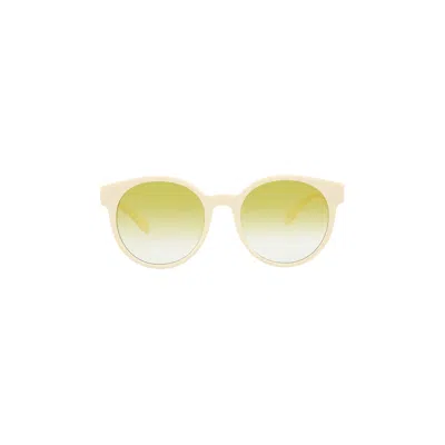 Pre-owned Alexander Mcqueen Round Sunglasses 'white/yellow'