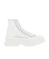 Alexander Mcqueen 50mm High-top Cotton Canvas Sneakers In White